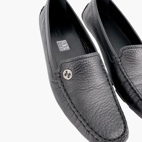 Gucci Interlocking GG Driving Loafers EU 36.5 US 6.5 Black Leather Flat Shoe - Picture 6 of 14
